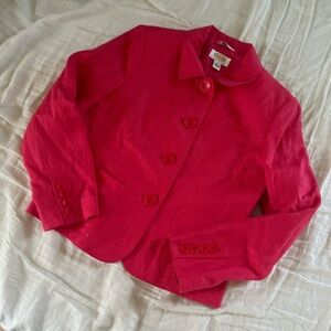 Talbots Vibrant Pink Irish Linen Blazer